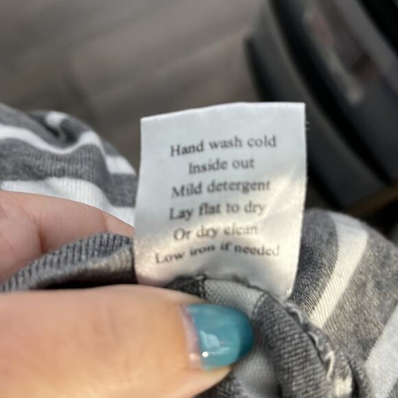 Tart Gray and White Striped Cowl Neck Sweater Dress Size Small - Picture 9 of 9